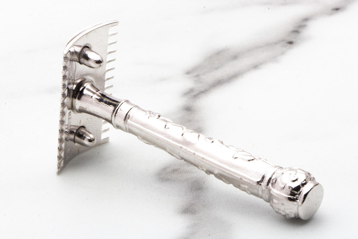 1918 Pocket Edition Double Edge Safety Razor Floral Edition | Rhodium Revamp