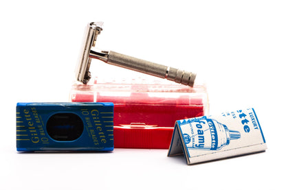 1940's Gillette Super Speed Safety Razor Set With Case & Instructions | Original Condition