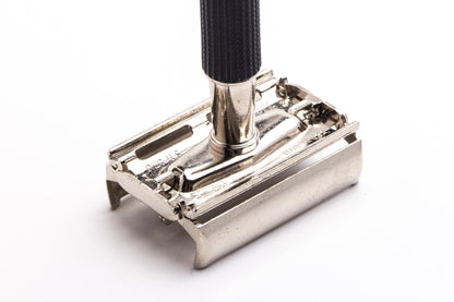 1973 T3 Gillette Black Handle Super Speed DE Safety Razor | Factory Nickel Revamp