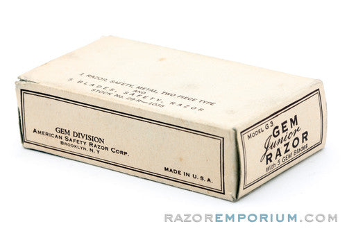 1940's Gem Junior Gold Single Edge Safety Razor Set - Mint