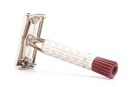 1958 D1 Gillette Heavy Red Tip Super Speed Double Edge Saftey Razor | Factory Nickel Revamp