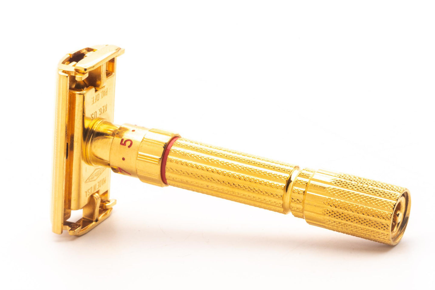 1961 G1 Gillette $1.95 Fatboy Double Edge Safety Razor | 24K Gold Revamp With Red Accents