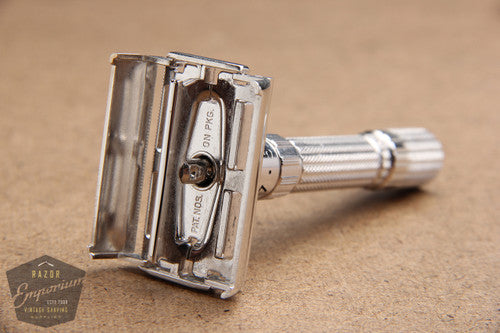 Gillette 1960 Fatboy Adjustable TTO Safety Razor  **  Rhodium REVAMPED