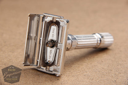 Gillette 1960 Fatboy Adjustable TTO Safety Razor  **  Rhodium REVAMPED