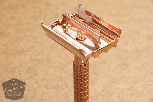 Gillette 1965 Flair Tip DE Super Speed Safety Razor K1 * ROSE GOLD REVAMPED