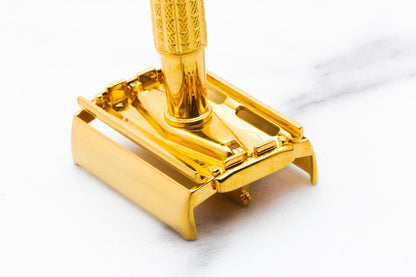 1957 C4 Gillette Flare Tip Regular Super Speed Safety Razor | 24k Gold Revamp