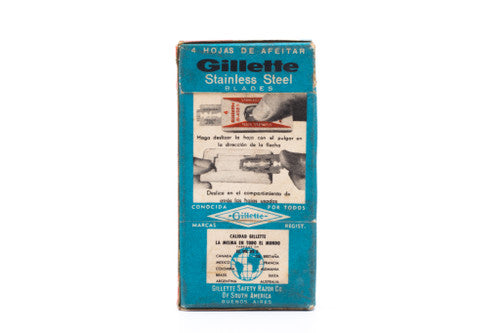 NOS 4 Gillette Stainless - Made in Argentina - Double Edge Razor Blades