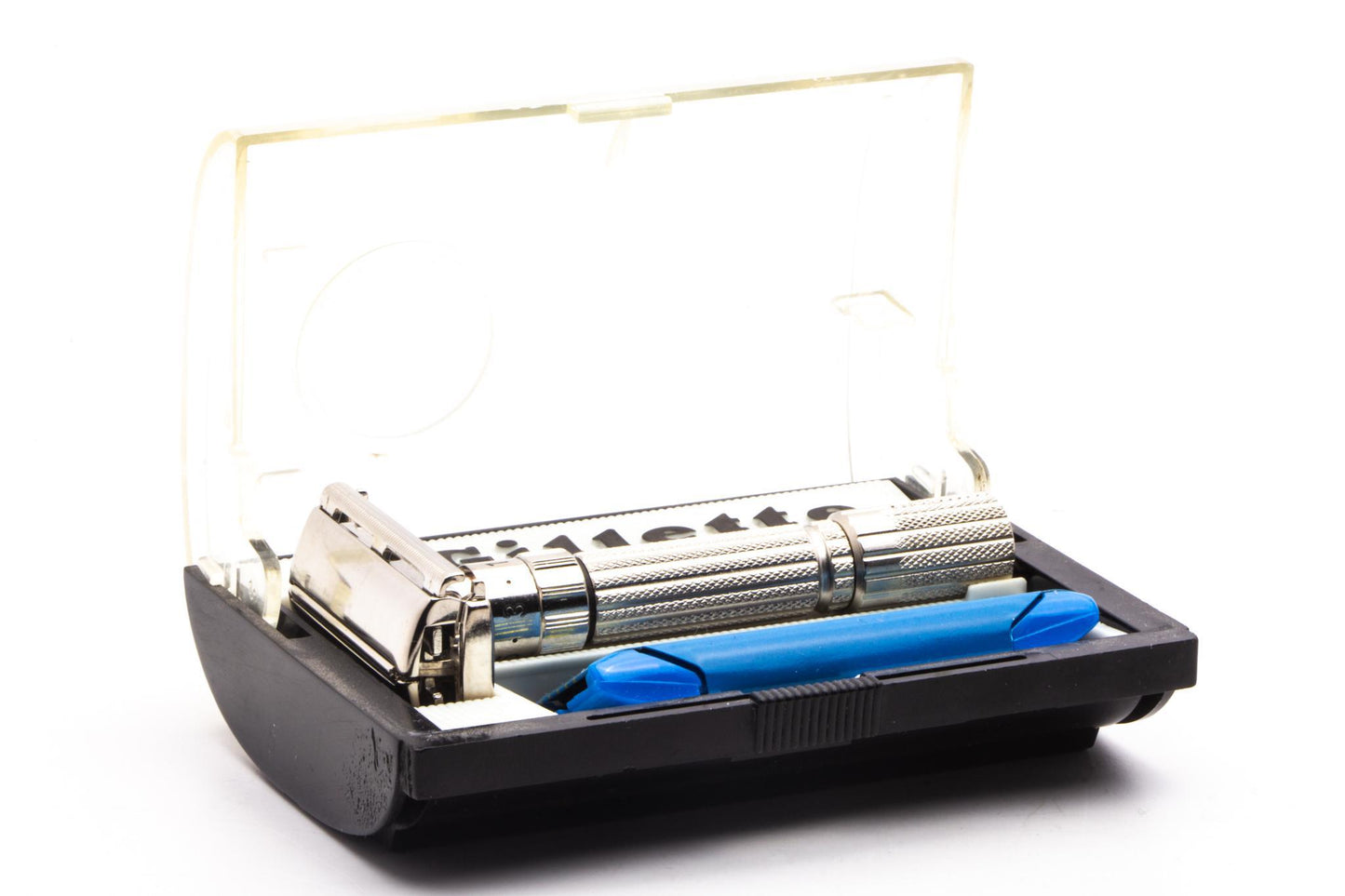 1960 F2 Gillette Fatboy Adjustable TTO Double Edge Safety Razor Set | Factory Nickel Revamp