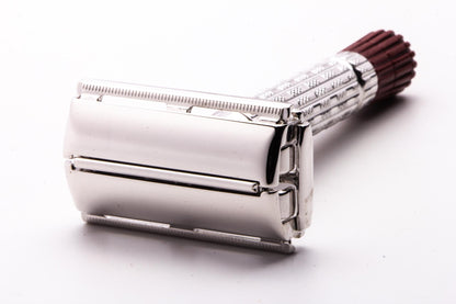 1956 B2 Gillette Red Tip Heavy Super Speed Safety Razor | Rhodium Revamp