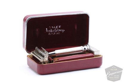 Valet Auto Strop Razor Set in Maroon Leather Case