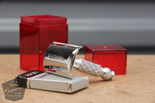 Gillette 1973 Tech Travel Set DE Safety Razor Marcas Regs- T3 w/ case