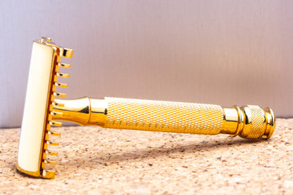1930's Gillette Goodwill Ball End Double Edge Safety Razor | 24K Gold Revamp