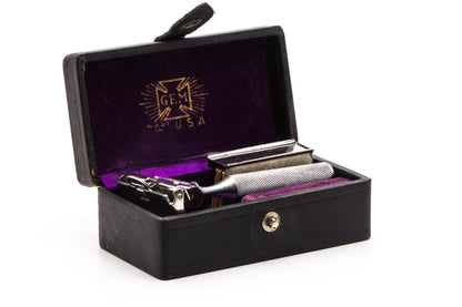1930's Gem Damaskeene Style Single Edge Safety Razor Set | Original Condition