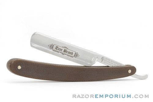 9/16" H. Boker Tree Brand Micarta Round Point Straight Razor | Shave Ready