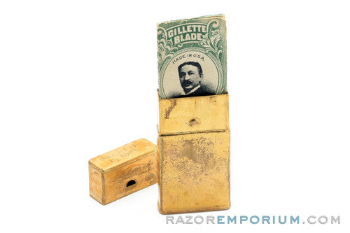 1910's Gillette Silver ABC Pocket Edition Old Type Shell Open Comb DE Razor Set