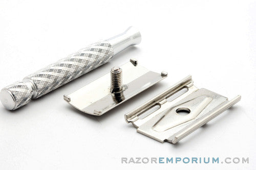 1960's Gillette Aluminum Spiral Handle Tech Safety Razor