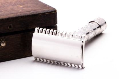 1921 Gillette New Standard Richwood Double Edge Safety Razor | Rhodium Revamp