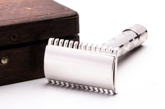 1921 Gillette New Standard Richwood Double Edge Safety Razor | Rhodium Revamp
