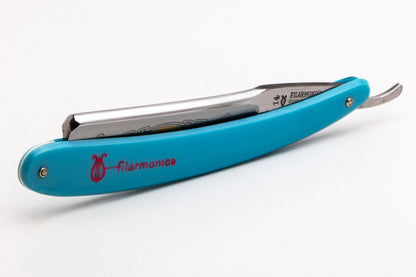 7/8" Filarmonica "Doble Temple" #14 Blue/Red Straight Razor w/ Coffin | Spain