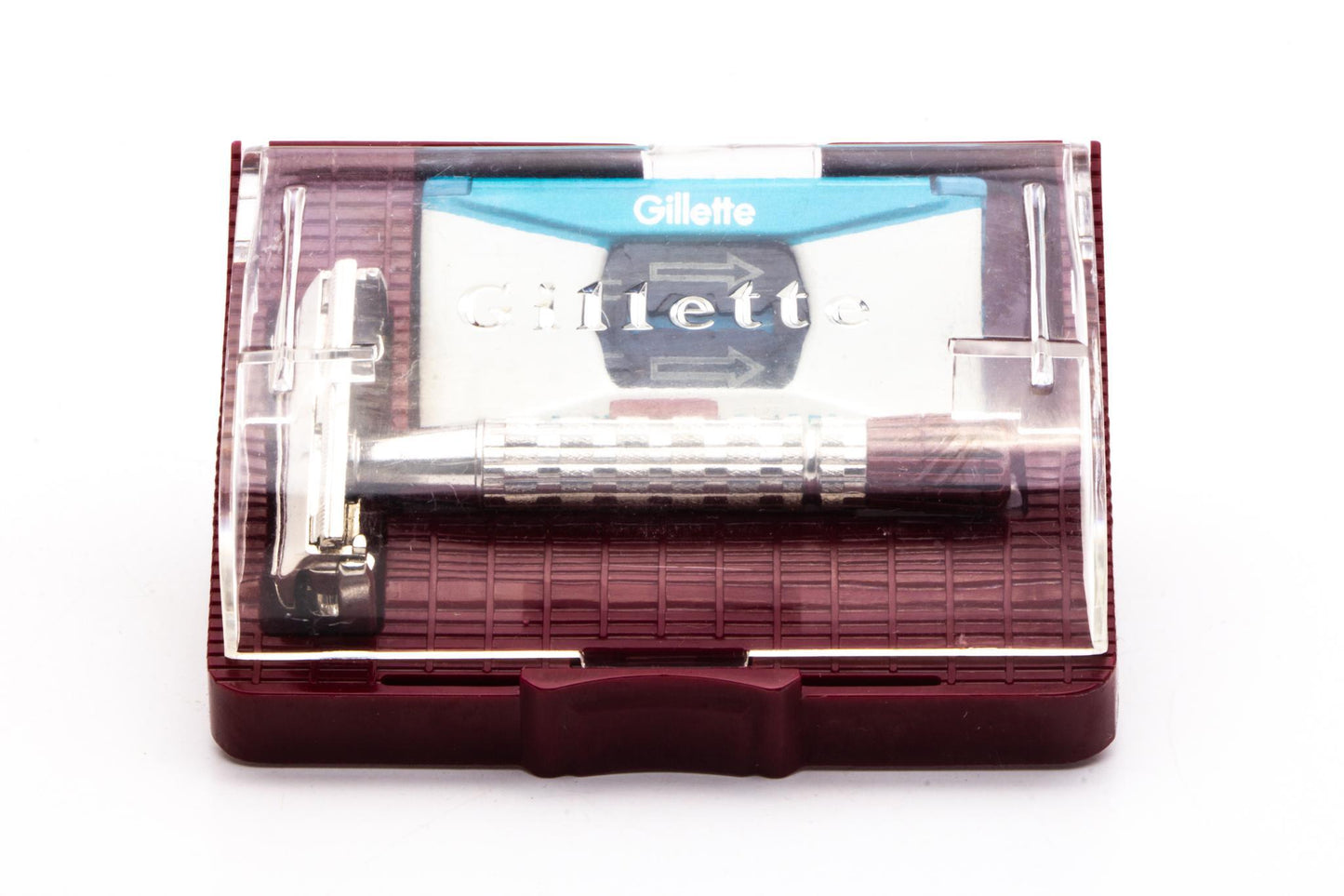 1958 D1 Gillette Heavy Red Tip Super Speed Safety Razor Set| Original Condition