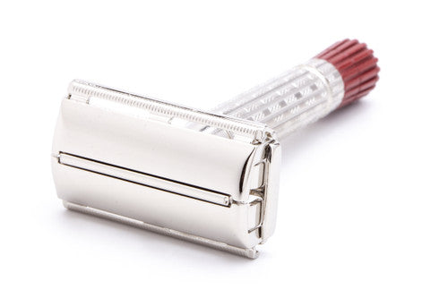 1957 C2 Gillette TTO Red Tip Heavy Super Speed Safety Razor | Factory Nickel Revamp
