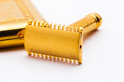 1925 Gillette New Improved Tuckaway Double Edge Travel Set | 24K Gold Revamp
