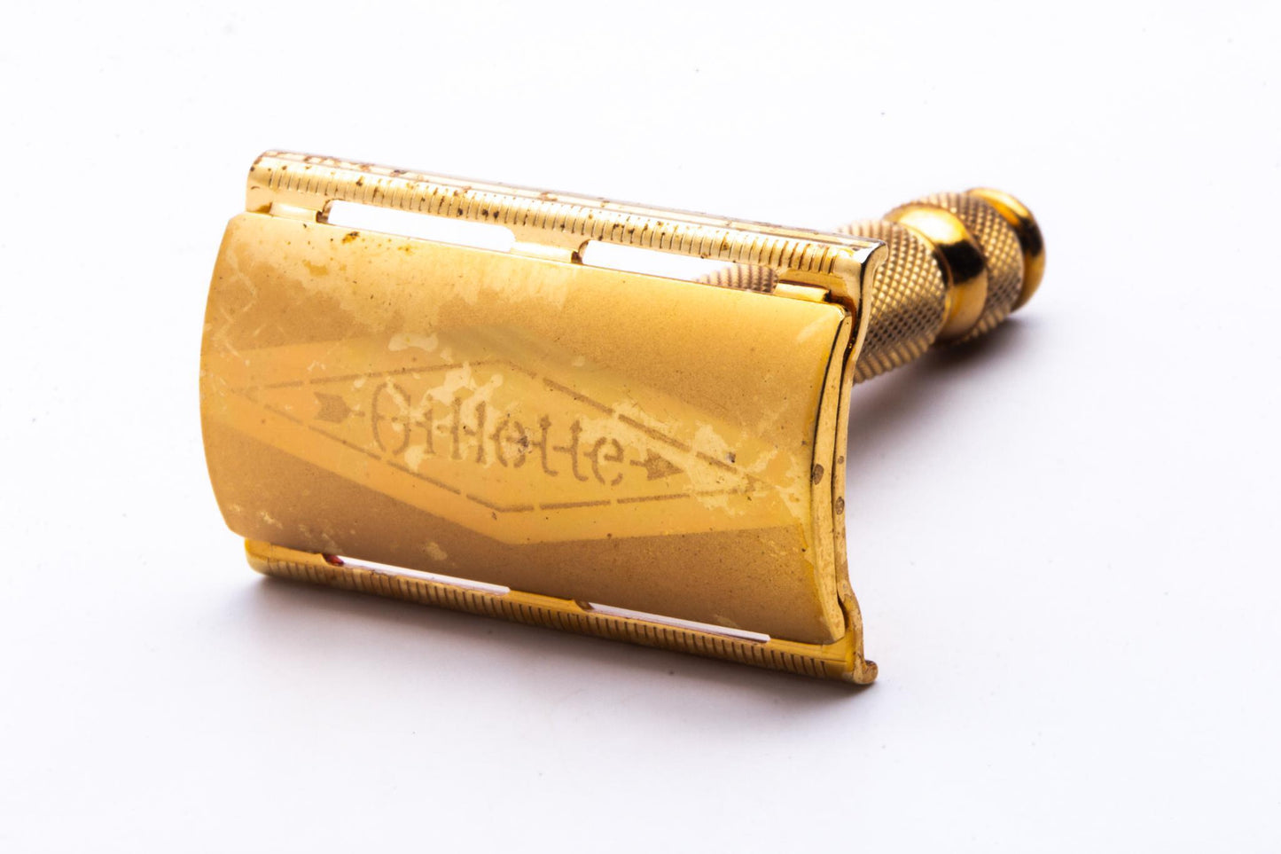Gillette Gold Ball End Tech Leather Travel Shave Set | Original Condition