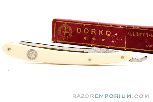 5/8" Dorko #101 Vintage Round Point Straight Razor w/ Case | Solingen Germany
