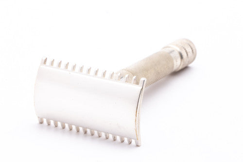 1903 Vintage Gillette Double Ring Old Type Safety Razor Set with Leather Case & Blade Banks