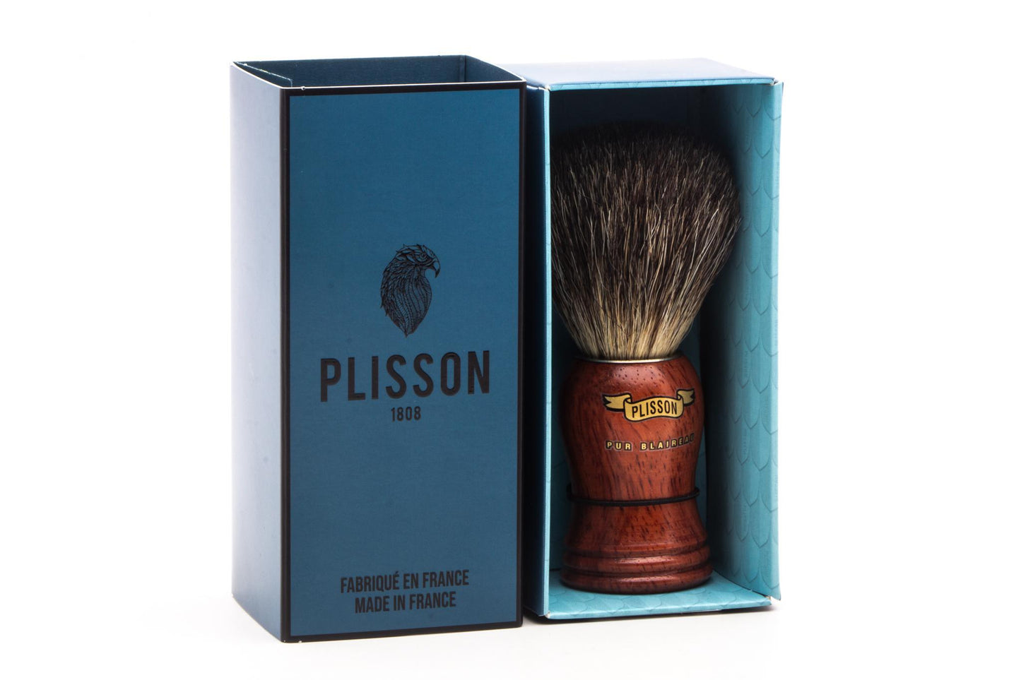 Plisson 1808 | Bubinga Wood High-Mounted Russian Grey Badger Shaving Brush