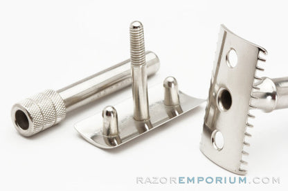 1908 Gillette Single Ring Old Type DE Safety Razor Factory Nickel