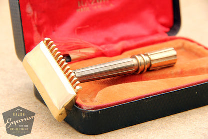 Gem 1930's Micromatic Single Edge Razor in Black Leather Case