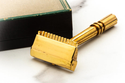 1950's Gem Micromatic Gold Single Edge Safety Razor Set | Original Condition