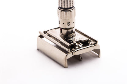 1959 E2 Gillette Fatboy Adjustable Double Edge Safety Razor | Factory Nickel Revamp