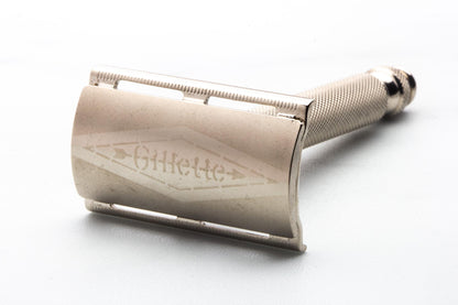 1940s Gillette Ball End Tech Double Edge Safety Razor | Factory Nickel Revamp