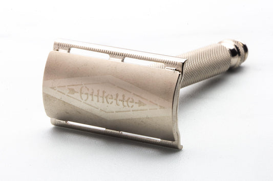 1940s Gillette Ball End Tech Double Edge Safety Razor | Factory Nickel Revamp