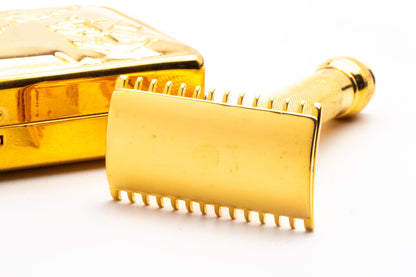 1918 Gillette Old Type Safety Razor Set With Military Case | 24K Gold Revamp