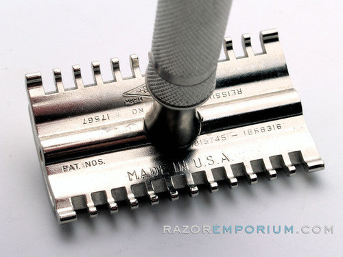 1930's Gillette NEW Short Comb Thin Common Bar Handle Razor |  Nickel Revamp