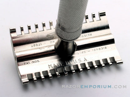 1930's Gillette NEW Short Comb Thin Common Bar Handle Razor |  Nickel Revamp