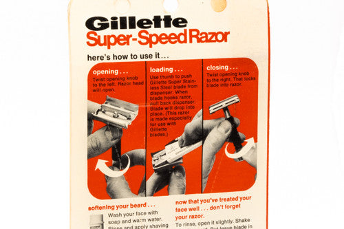NOS Gillette Black Handle Super Speed Safety Razor