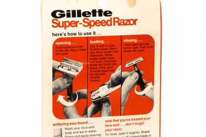 NOS Gillette Black Handle Super Speed Safety Razor