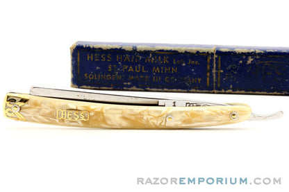 9/16" No. 1 Hess Hair Milk Lab Inc. St. Paul Minn. Straight Razor w/ Case | Solingen Germany