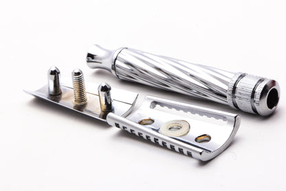 Fatip Chrome Lo Storto Slant Double Edge Safety Razor Set | Original Condition