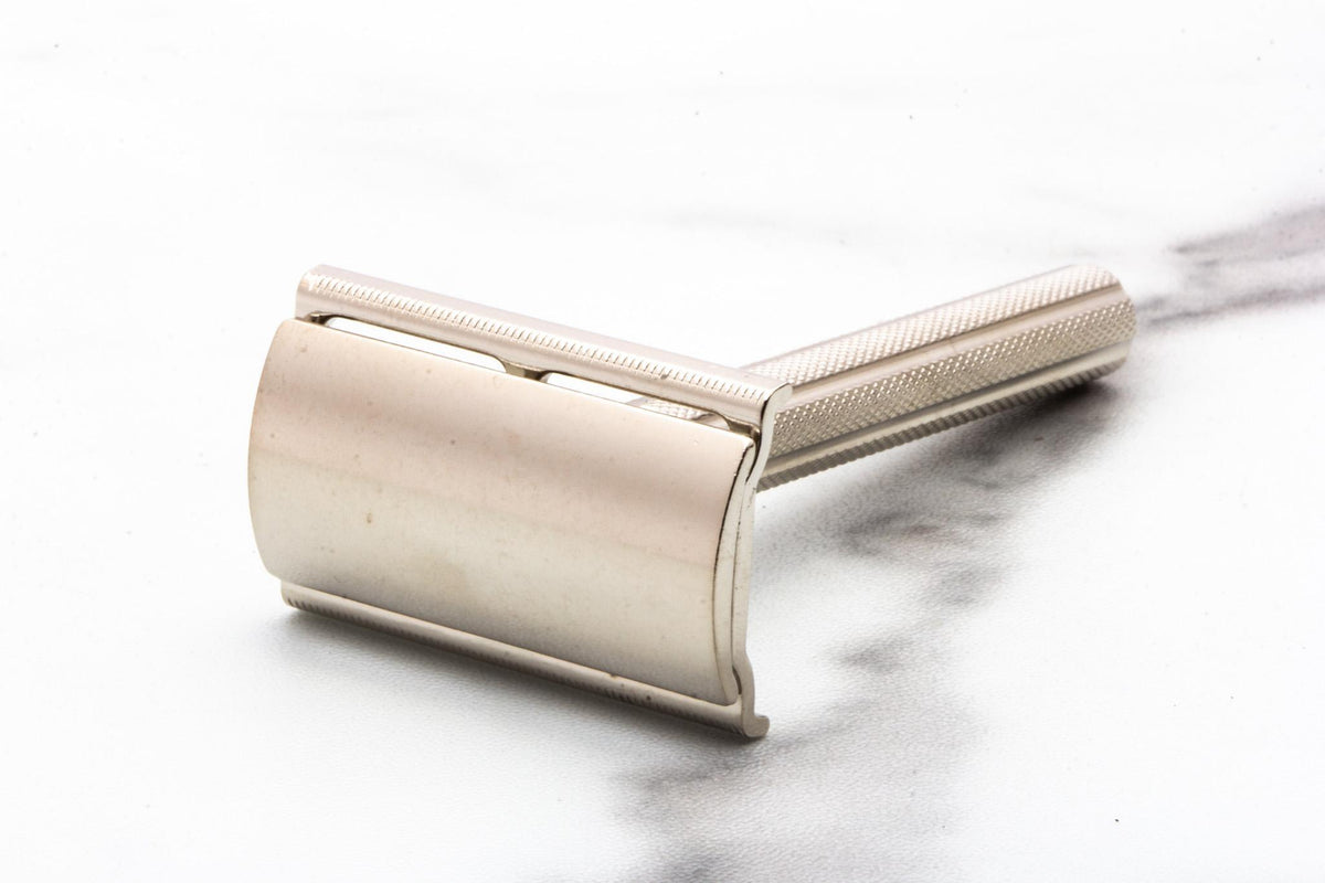 1940's Gillette British Thin Handle Tech Varient Double Edge Razor | Factory Nickel Revamp