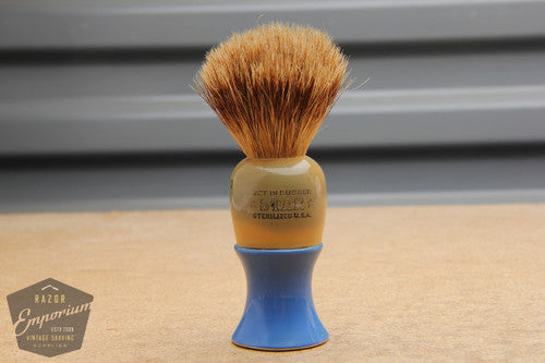 Vintage Star Blue & Cream Shaving Brush - 12mm Pure Badger