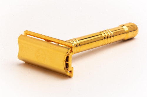Yates Precision Shaving  Model 921-H Solid Bar Double Edge Safety Razor | 24k Gold Revamp
