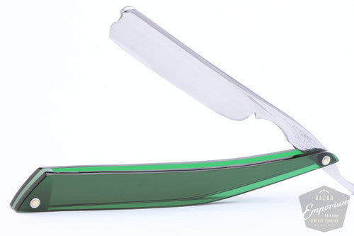 5/8'' Klas Tornblom Faux Frameback | Sleek custom Forest Green Acrylic Straight Razor