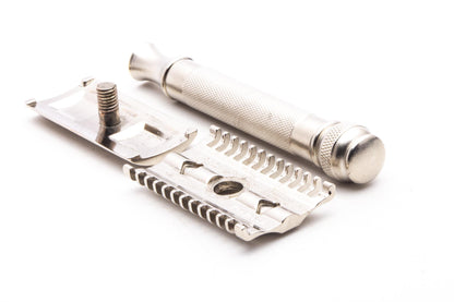 1930's Gillette Goodwill Long Comb Double Edge Safety Razor | Factory Nickel Revamp
