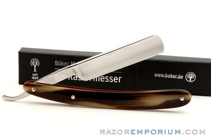5/8" Boker Rasiermesser Original King Cutter Synthetic Horn Round Point Straight Razor