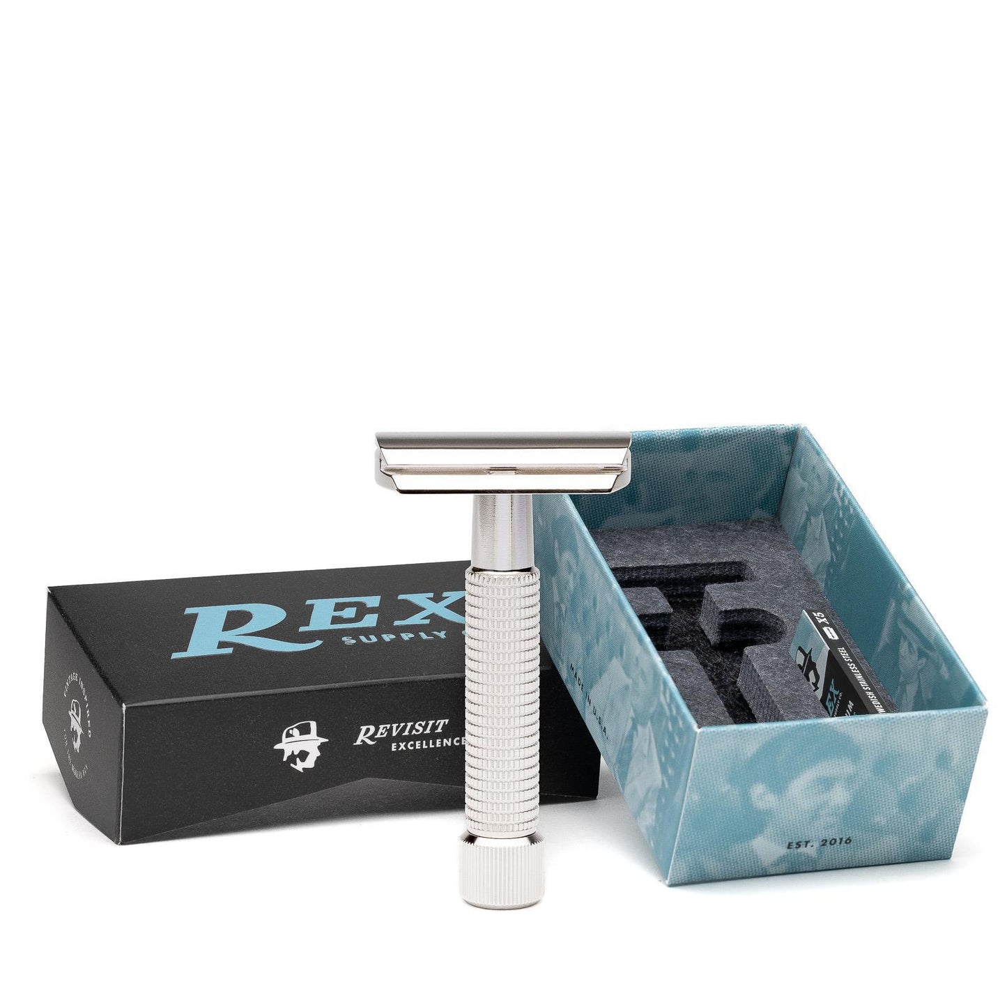 Rex Supply Co. | Envoy Three Piece Stainless Steel Double Edge Safety Razor